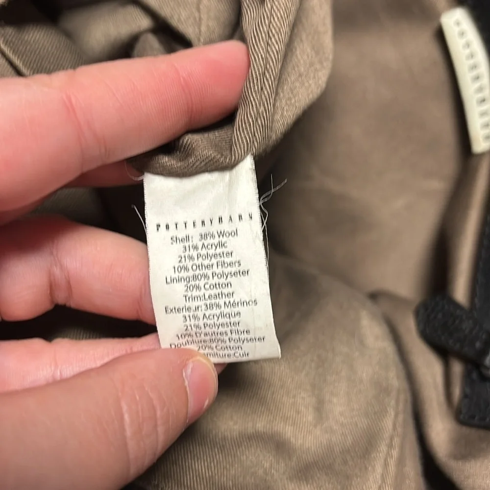 POTTERY BARN GRAY ESSEX FELT MESSENGER BACKPACK BAG